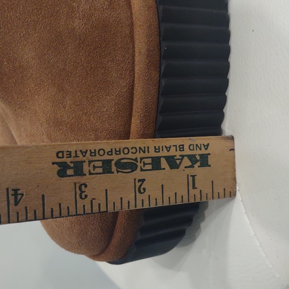 Gianni Bini Ryker Cognac black lug sole chunky high heel platform boots 9 1/2 - Picture 6 of 9